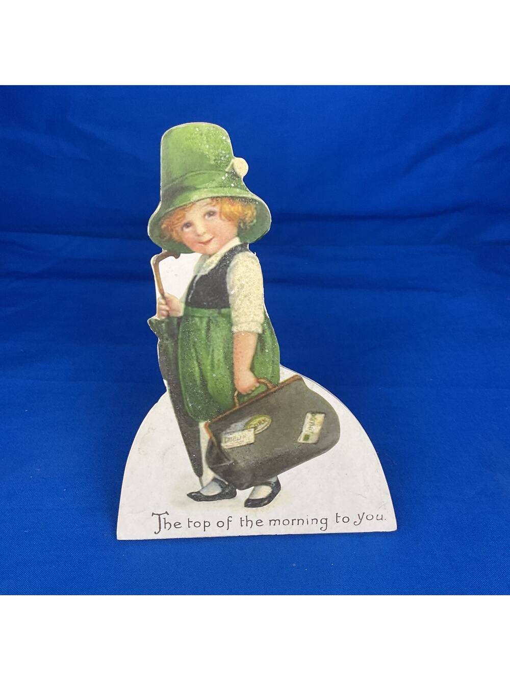 Vintage St. Patrick's Day Die-Cut Standee - Irish Girl "Top of the Morning"
